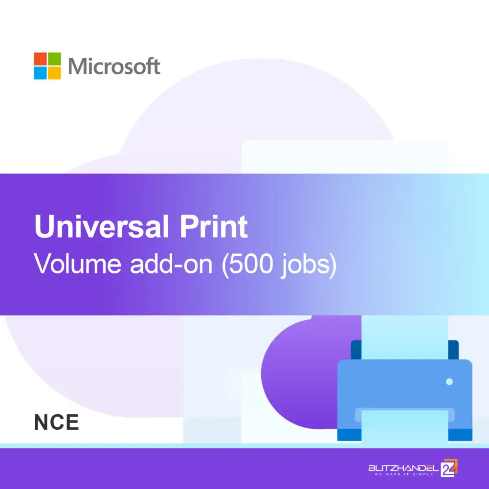 Complemento de volumen de Universal Print (500 trabajos) (NCE)